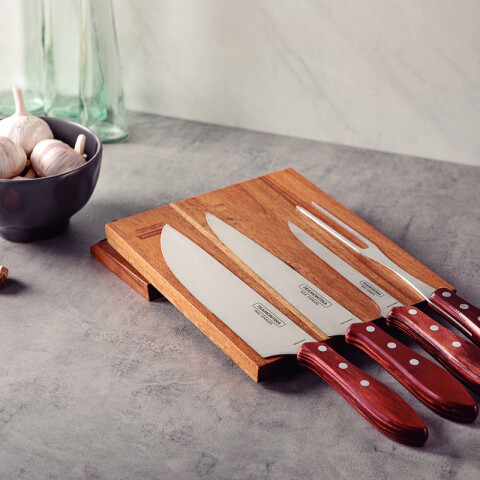 Juego para asado 5 piezas con soporte magnético -TRAMONTINA TN8232