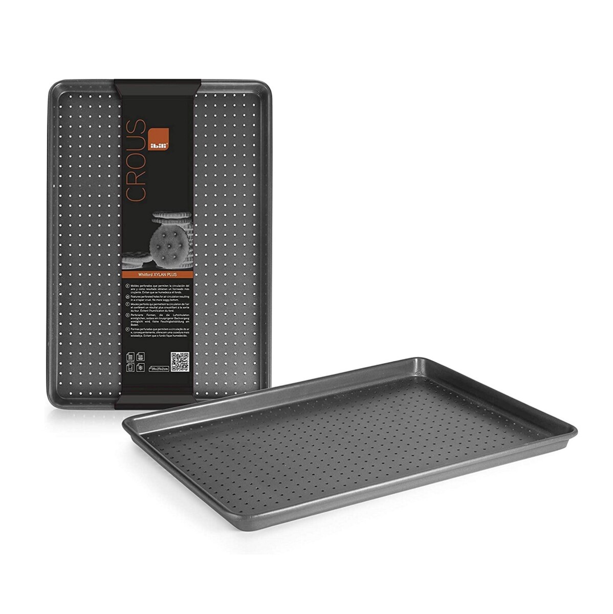Bandeja rectangular perforada Crous 