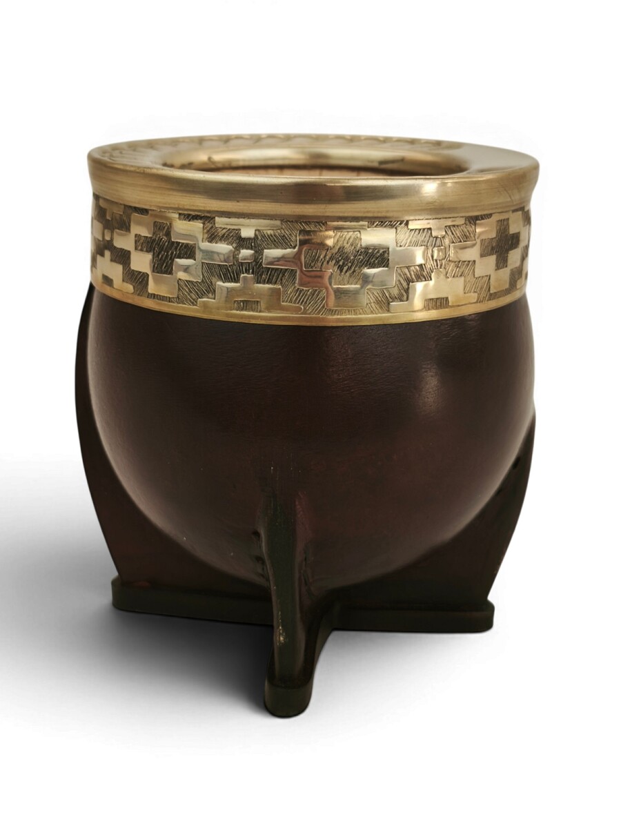 Mate imperial de calabaza y alpaca - Marrón cincelado 