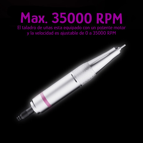 Torno Eléctrico P/Uñas Inalám Prof Velocidad Reg Accesorios Blanco