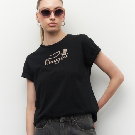 REMERA COWGIRL Negro