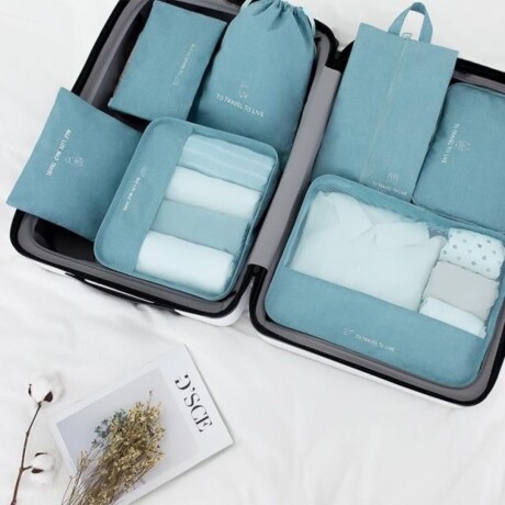 Organizadores para valija Set x7 TO TRAVEL TO LIVE Celeste