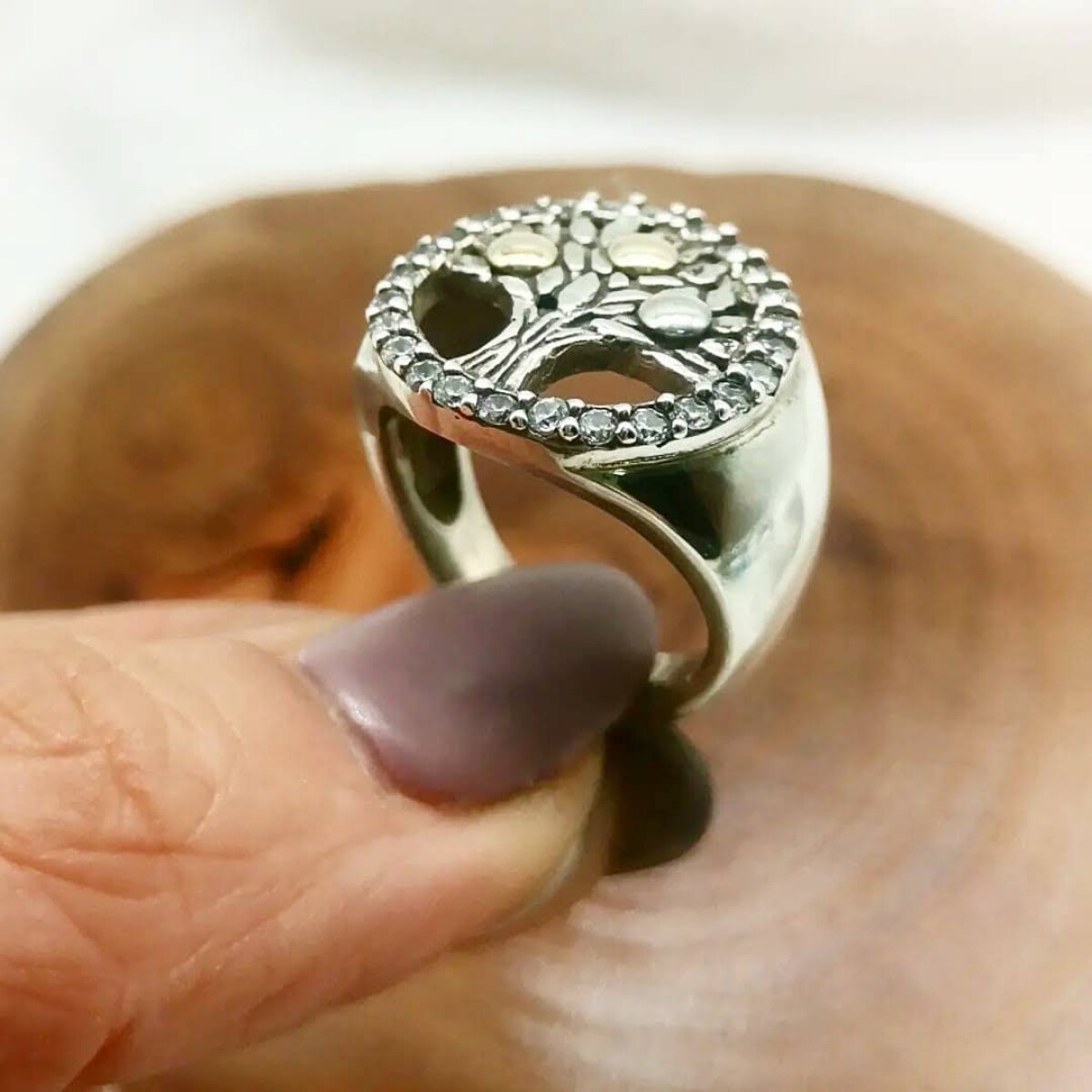 Anillo Árbol de la Vida en plata y oro 