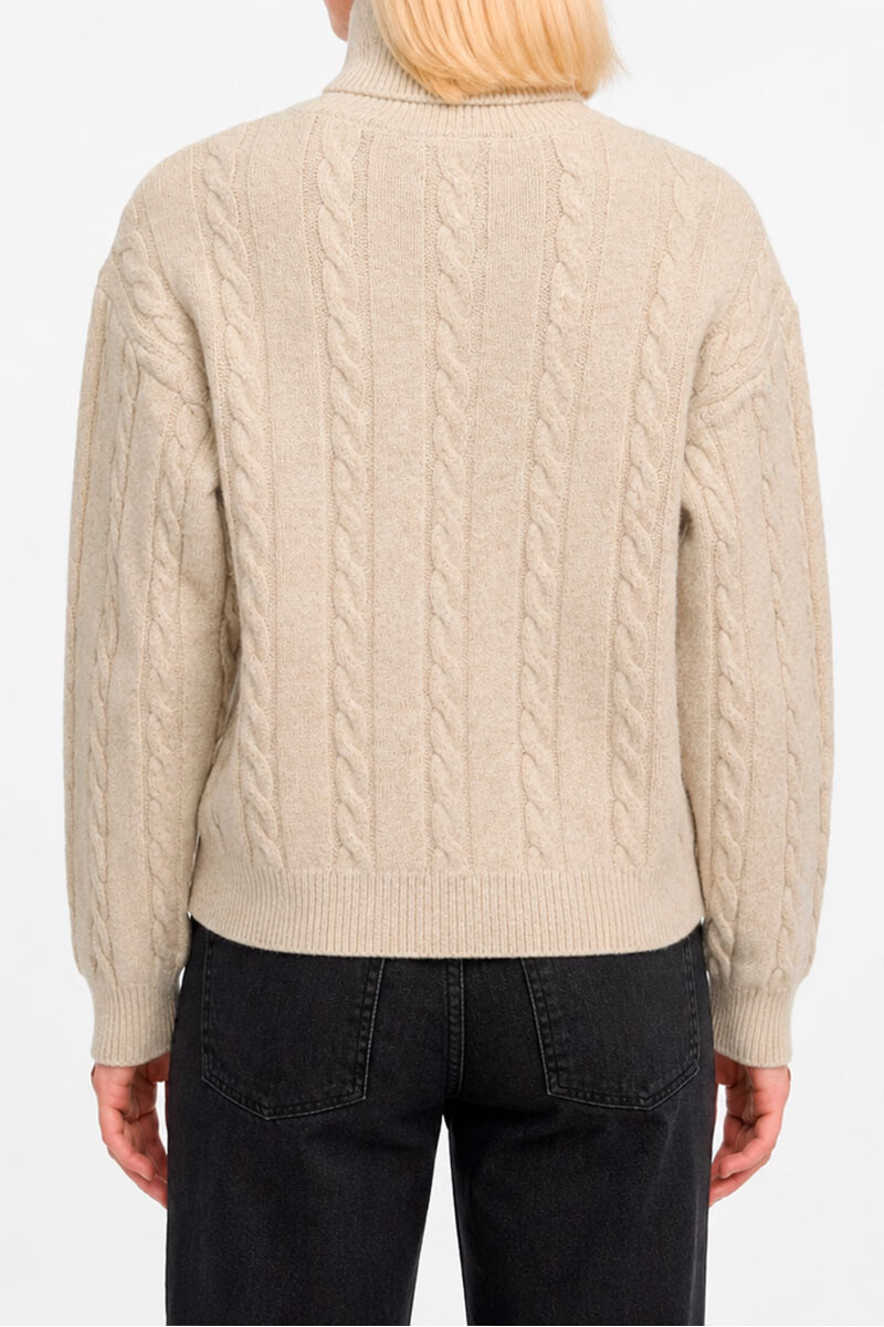 Polera trenza - BEIGE 