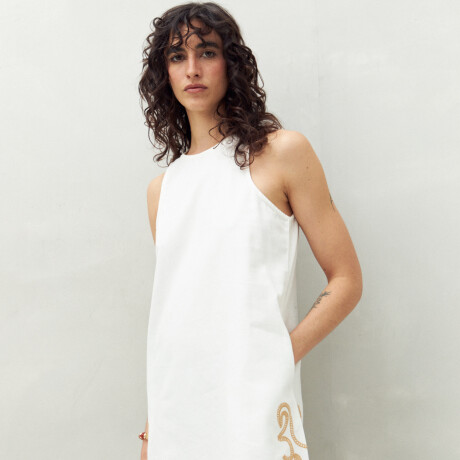 VESTIDO KUTA BORDADO Crudo