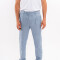 Pantalon lino azul piedra