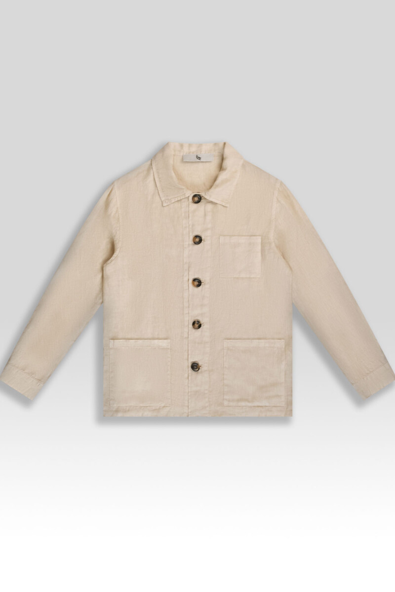 PREMIUM LINEN JACKET Almond