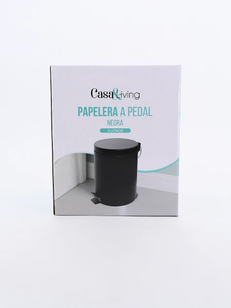 PAPELERA CON PEDAL NEGRO