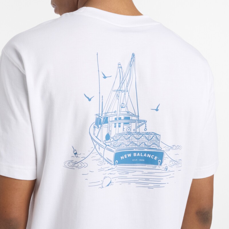Remera New Balance de Hombre - Lobster Boat - MT51923WT WHITE