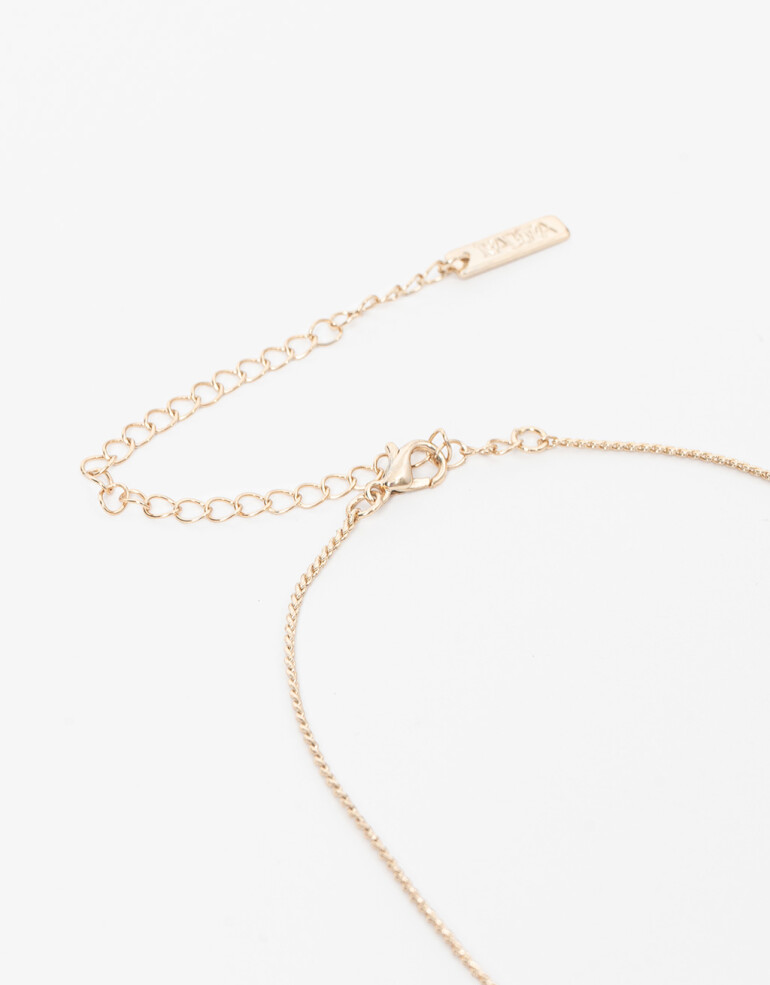 Cadena Corta con Dije Strass Collar Weather Con Cubic Zirconia - Dorado
