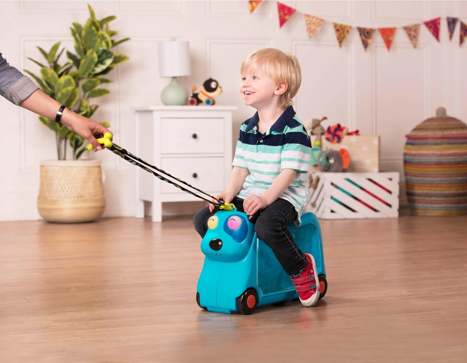valija 2 en 1 buggy b toys - perrito azul 