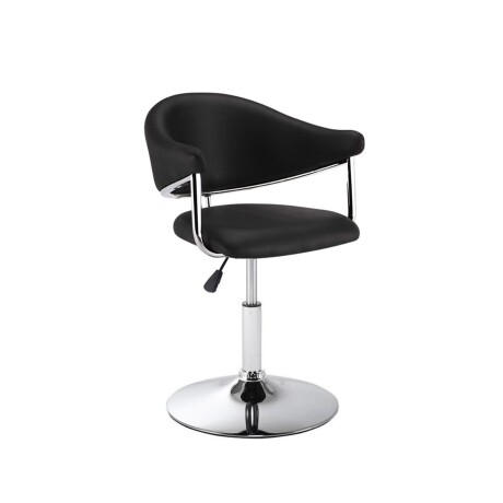 Silla Taburete Butaca con Respaldo en Cuero Lumax Modelo Chuck Negro