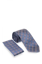 Corbata con pañuelo 8 cm FANCY NAVY