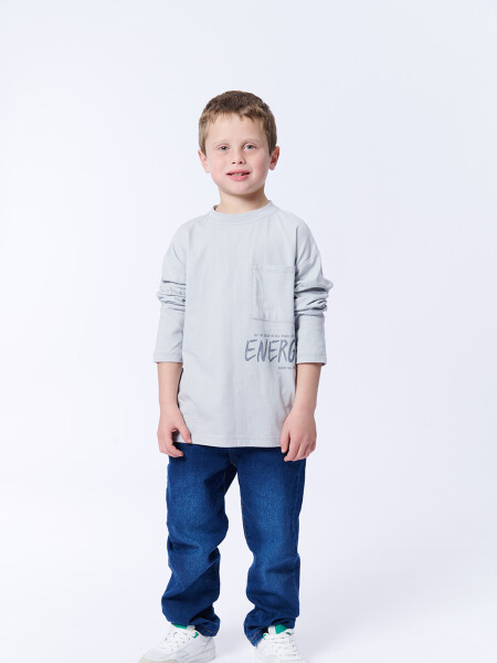 Remera Manga larga Rayado Energy Gris