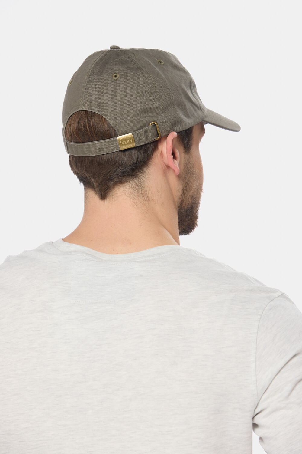 GORRO VISER DE LONA CON PARCHE DE GOMA Verde