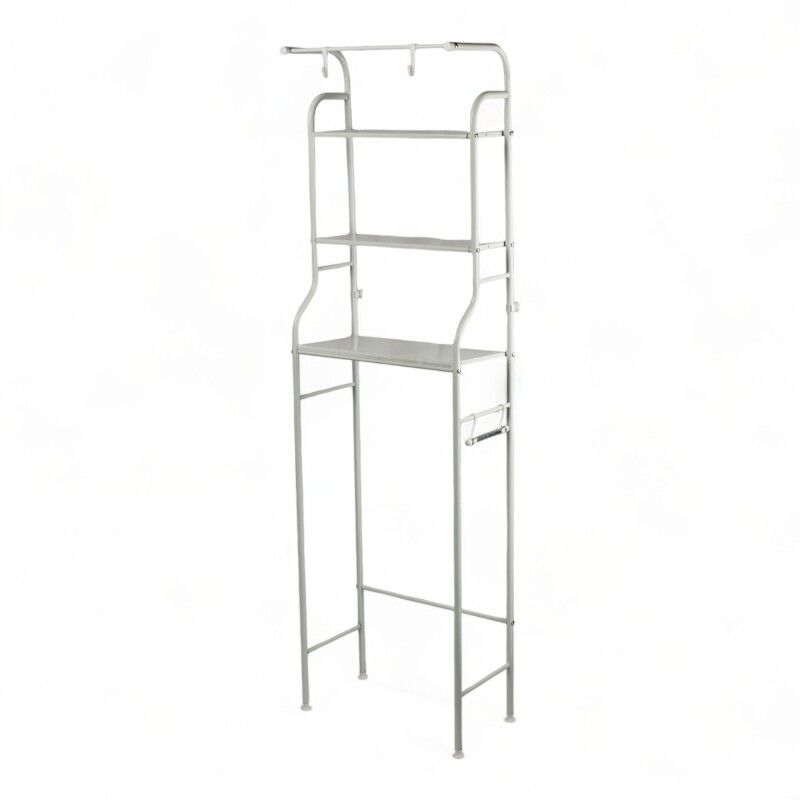 Mueble Metal Organizador Rack Sobre Inodoro tres estantes Blanco