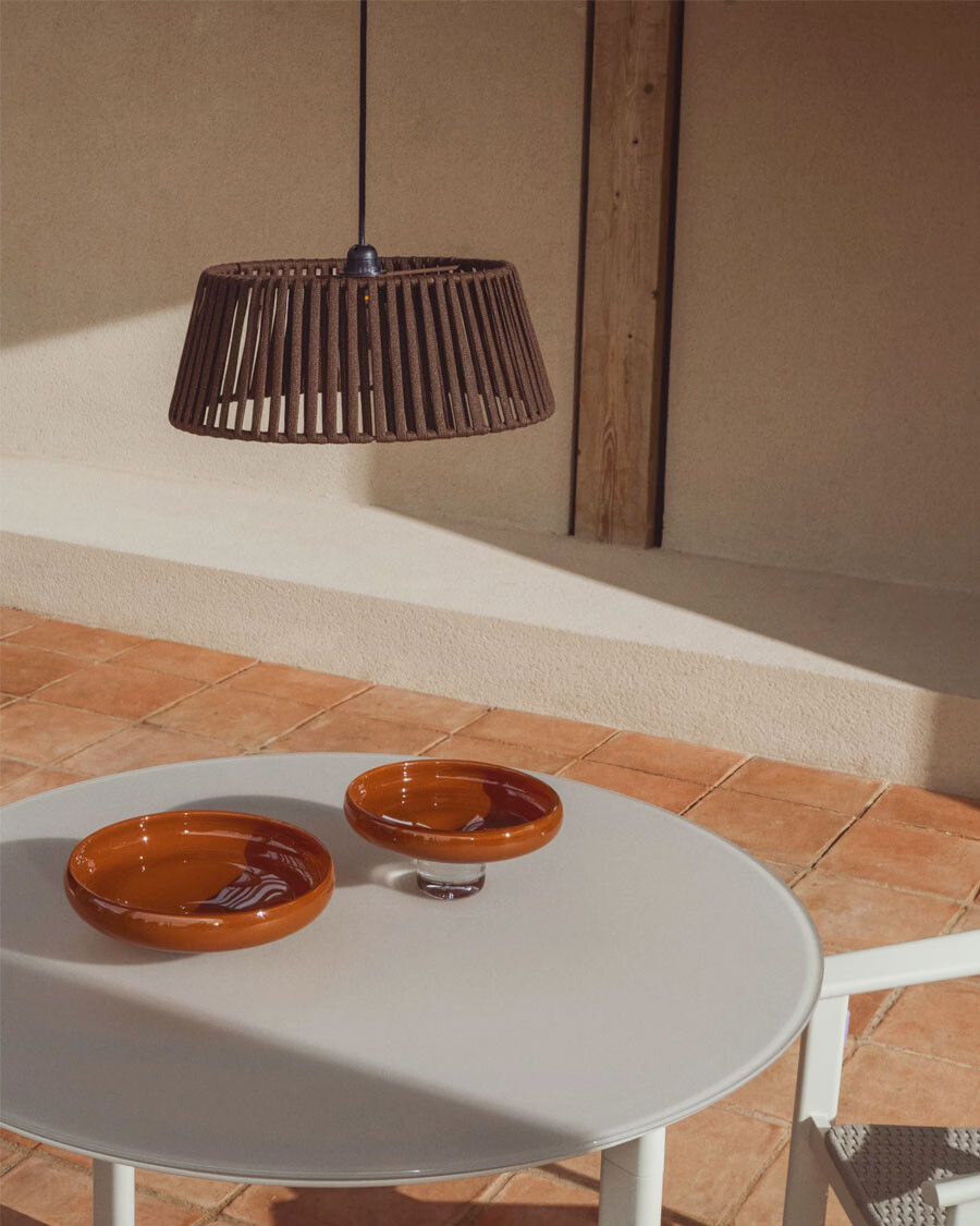 Centro de mesa Denuo de vidrio terracota Ø34 cm