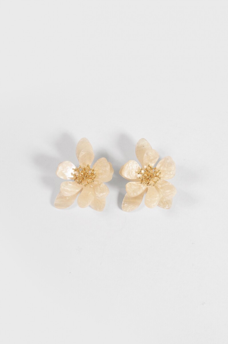 Caravanas flor oversize acrílico - crudo 