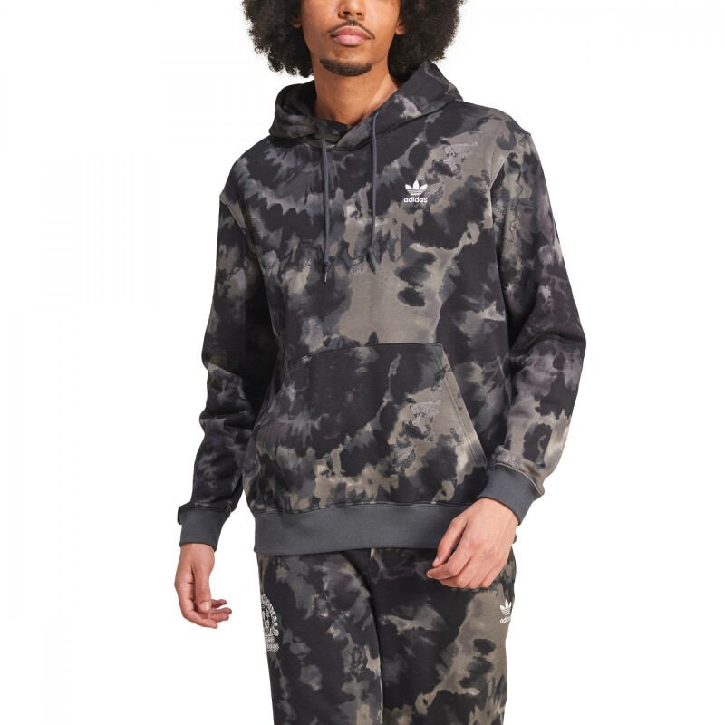 Abrigo T&D Hooded Aop de Hombre Negro