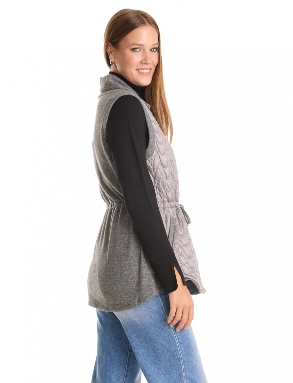 Chaleco Capitoneado Combinado GRIS