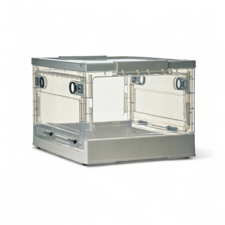 Caja Organizadora Plegable Apilable Plástico Transparente S Sin Color