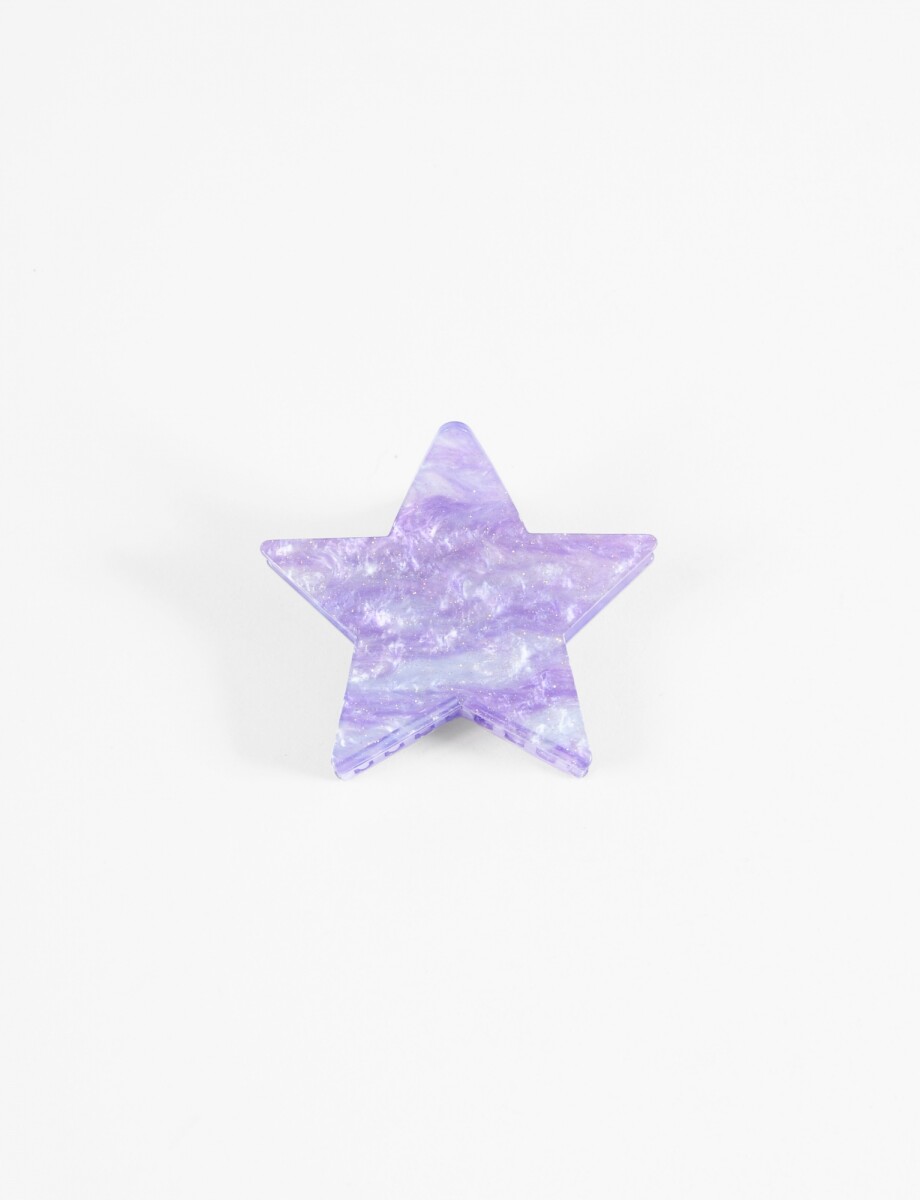 Broche acrílico estrella - violeta 