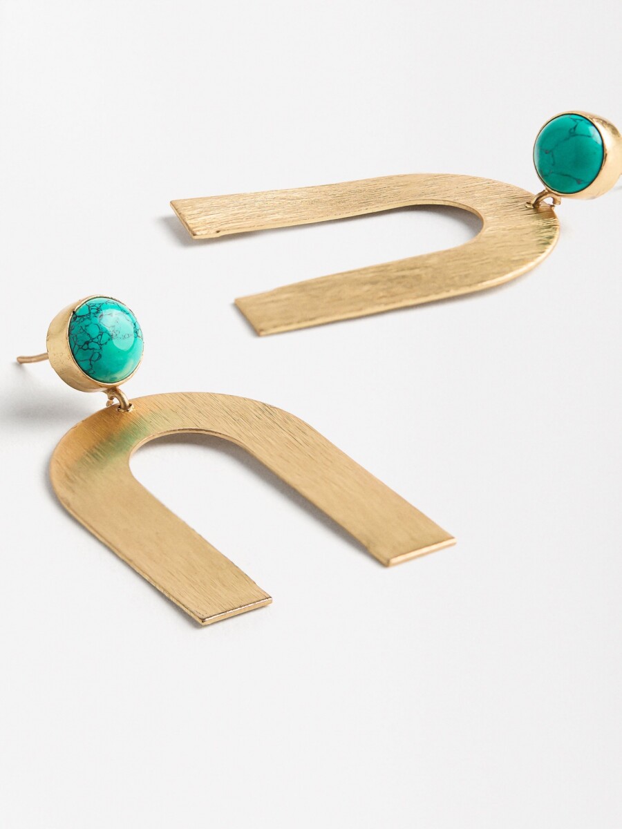 Pendientes Arco Con Piedra azul