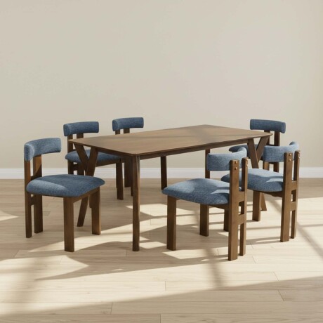 JUEGO DE COMEDOR 1+6 MADERA MARRON IRINA