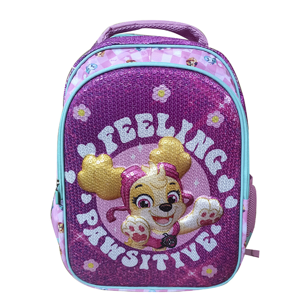Mochila Infantil 3D Tafeta Grande 40 x 30 cm - PAW PATROL SKYE FUCSIA 