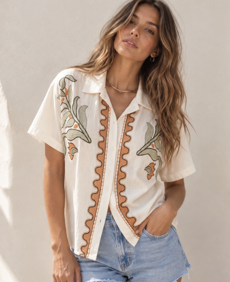 Camisa Allie beige