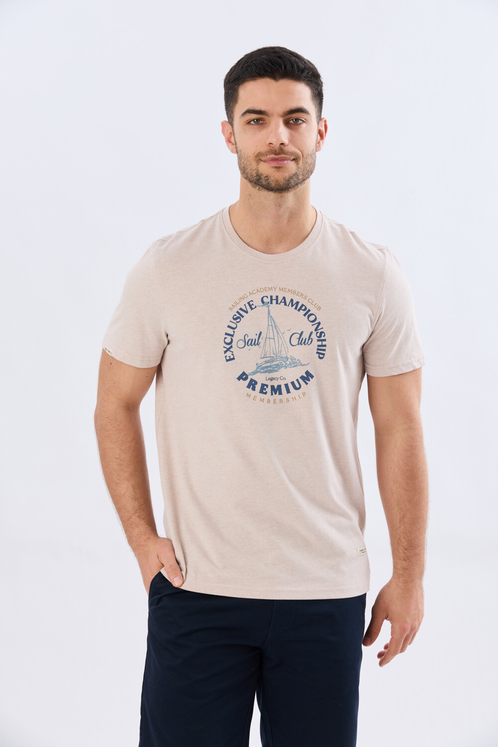 REMERA ESTAMPADA DE ALGODÓN Beige