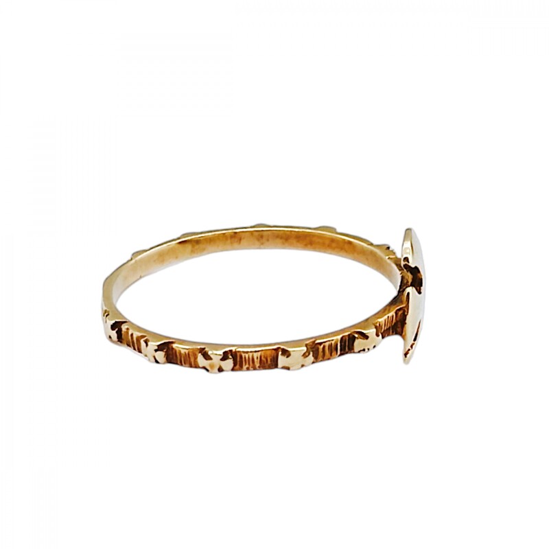 Anillo Cruz Vasca-Oro bajo-Sin Piedra-AN8195 sinpiedra