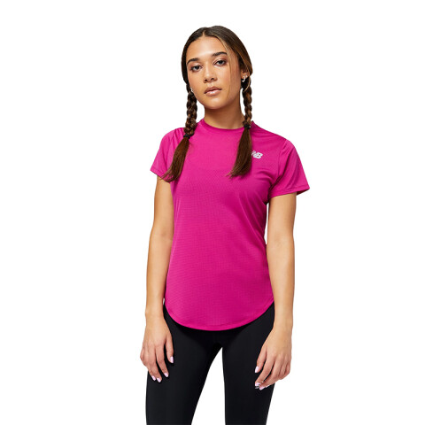 Remera New Balance Accelerate Short Sleeve Top Rosa