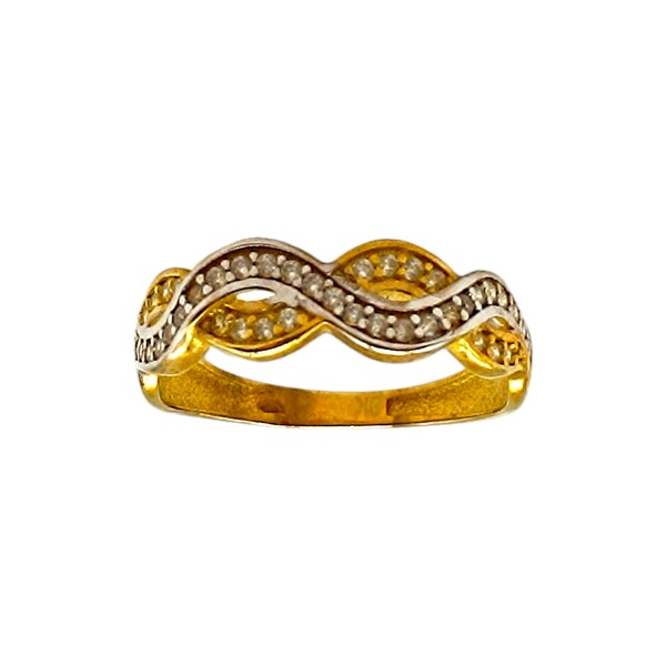 Anillo Entrelazado-Oro Bajo-Piedra Zirconia-AN8099 conpiedra