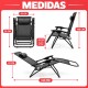Set x2 Reposera Reclinable Gravedad Cero NEGRO
