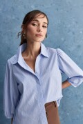 CAMISA ALONDRA Blanco/Celeste