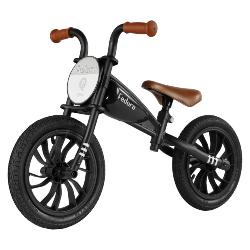 Bicicleta Infantil Qplay Feduro Rodado 12 Balance Con Cuadro Metálico Ajustable Negro