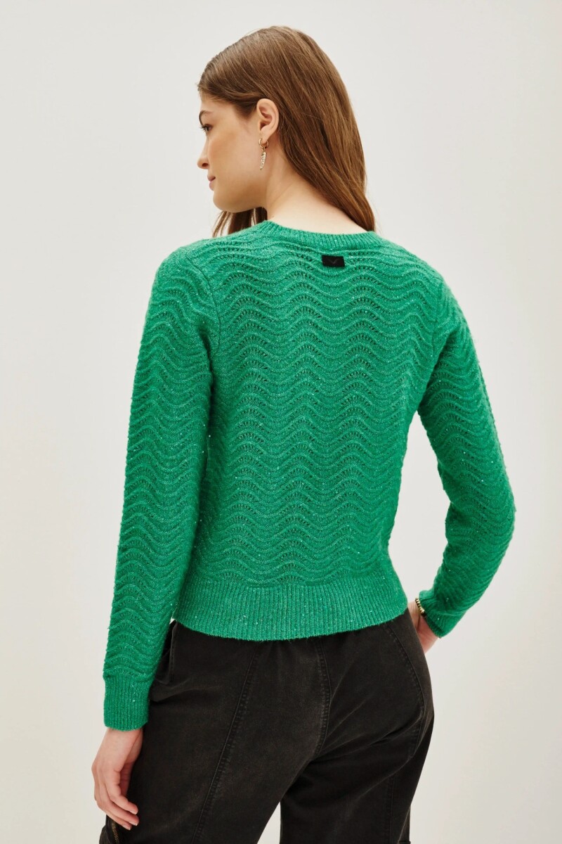 Sweater Vernet Sequins Verde