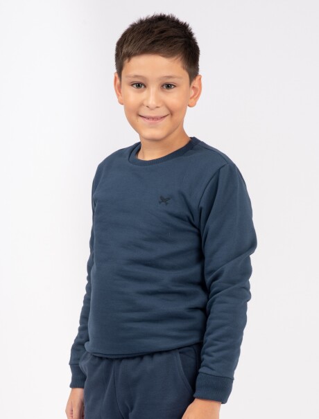 BUZO BÁSICO UNISSEX INFANTIL CON FELPA AZUL