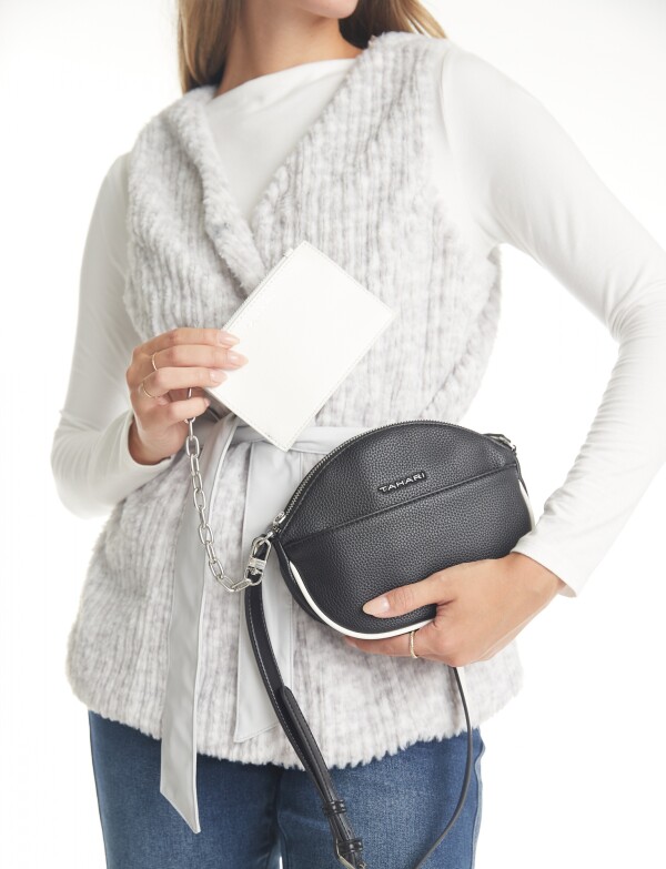 Cartera Crossbody Con Monedero NEGRO/BLANCO