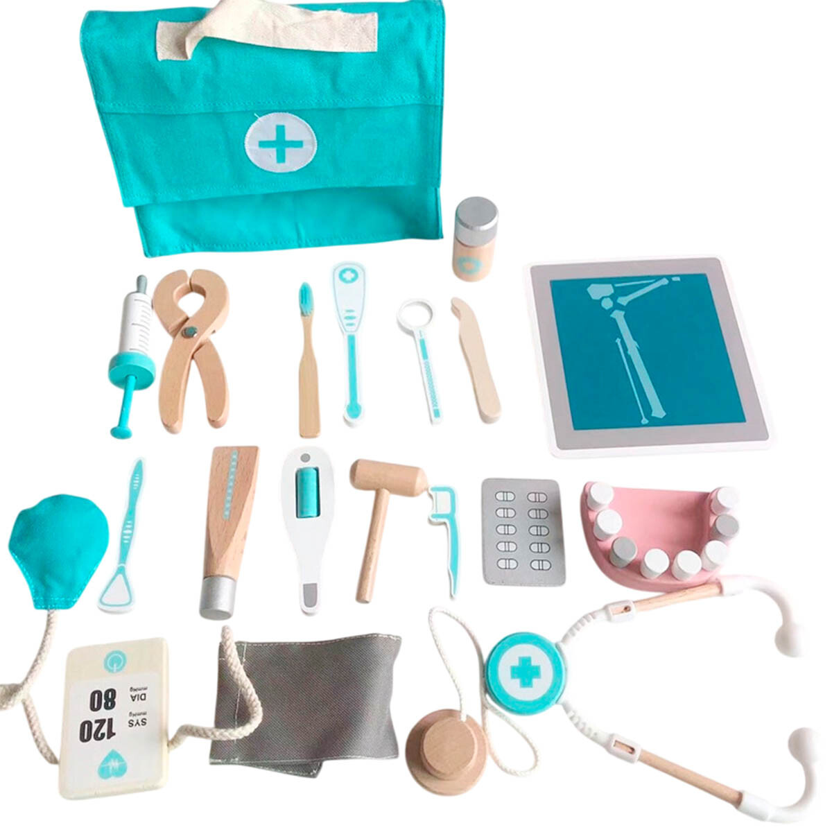Juego Set Doctor Y Dentista Niños De Madera Maletín 
