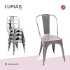 Pack 6 Sillas Tolix Lumax Varios Colores Living Comedor Gris