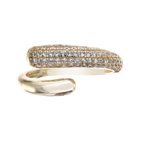 Anillo de plata 925 con baño de oro amarillo y circonias. Anillo de plata 925 con baño de oro amarillo y circonias.