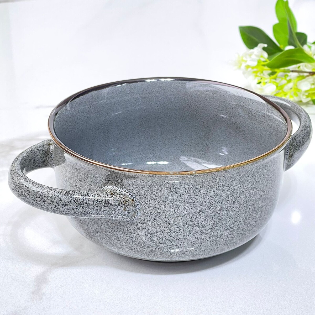 Bowl Ceramica Consome Con Asas Alto 8cm x Ø 17cm 