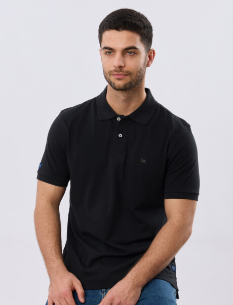 REMERA POLO LISA PIQUÉ Negro