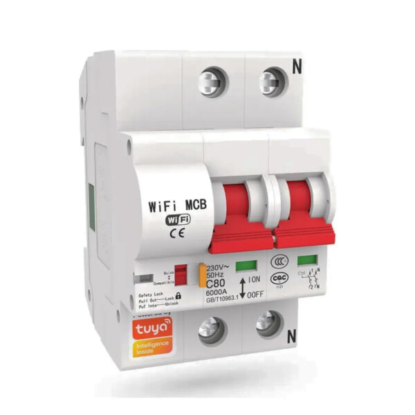 Llave Térmica Tuya Pst-mcb-2p 2p Smart Mcb Switch Wifi Disyuntor TUYA SMART LLAVE TERMICA MCB-2P-20A