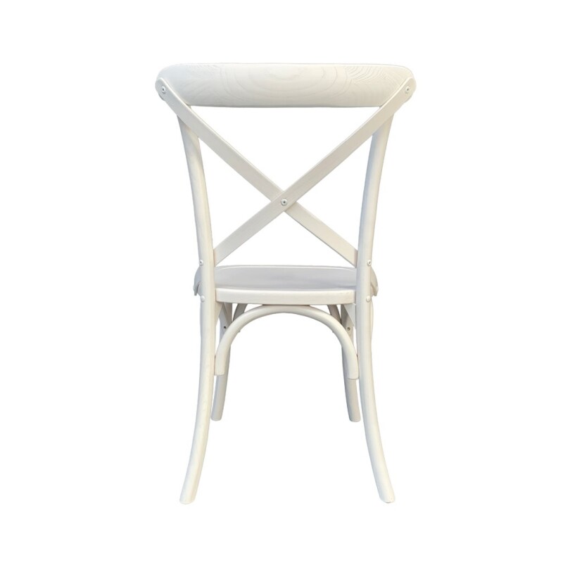 SILLA CROSS 46x42x87CM ASIENTO EN MADERA BLANCO SILLA CROSS 46x42x87CM ASIENTO EN MADERA BLANCO