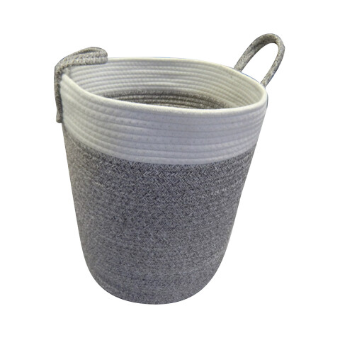 Canasto de Hilo Gris y Blanco Home Class 38 x 33 cm U