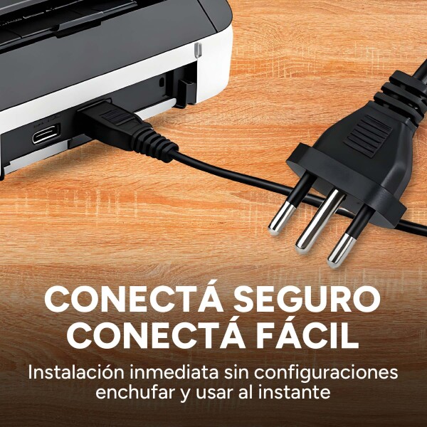 Cable De Poder Tipo 8 Para Laptop Impresora Lampara Radio Color Negro