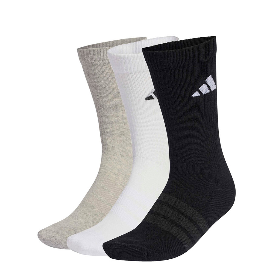 Medias Unisex Adidas Sport Wear 3 Pares Negro - Blanco - Gris